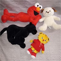 Stuffed animals. Large Elmo, Daniel tiger.