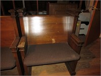 Vtrg Solid Wood Minister Bench Seat - Padded