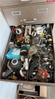 Drawer of Clamps, Fixtures, Etc