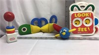 F8) VINTAGE KIDS TOYS-WORM, LOOK! SEE! AND MORE