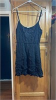 R3) Youth size medium black summer dress.