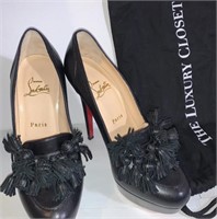 Christian Louboutin Black Leather Heels #S013