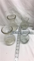 F13) LOT OF FOUR CLEAR GLASS VASES