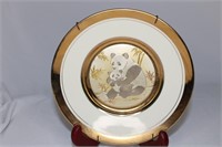 Original Chokin Collection Panda Plate