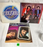 Vtg Vinyl Bee Gees Eddie Rabbit Heart