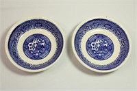 Set of Two Blue Willow Style Small Dish