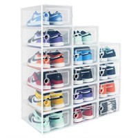 Hrrsaki Large 15 Pack Shoe Storage Organizer Boxes