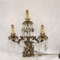Antique Crystal Candelabra Wired In The 60's