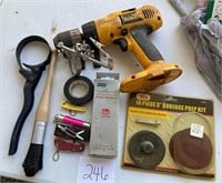 Drill, Oil Wrench, Misc Lot