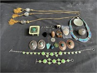 Group of costume jewelry in pb some turquoise,