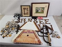 Vintage items, Gothic alphabet, costume jewelry
