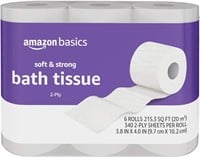 6 rolls Amazon Basics Toilet Paper