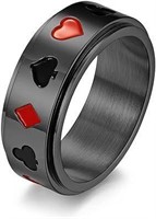 Size 9 Spinner Ring Retro Dice Pattern