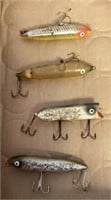 4 vintage Heddon fishing lures