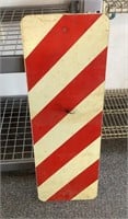 12x36 red and white striped caution sign