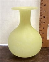 Pale yellow art glass vase