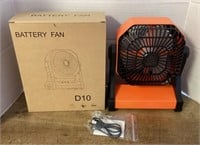Battery tabletop fan