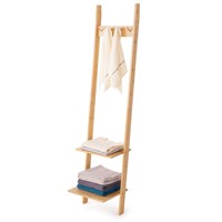 PETUPPY Wall Leaning Clothes Rack, Ladder Shelf wi
