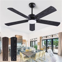 QUTWOB 52" Ceiling Fan with Light and Remote,Farmh