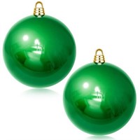 Barydat 2 Pieces 12 Inch Green Christmas Ball Orna