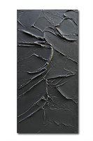 NANKAI Art Hand Painted Black Canvas Wall Art 48x2