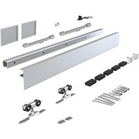 JUBEST 5FT Sliding Barn Door Hardware Kit, Alumini