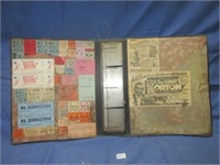 Vintage book with tickets