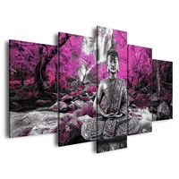 AWLXPHY Decor Large Buddha Waterfall Wall Art Canv