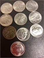 10 uncirculated 1963 silver dimes