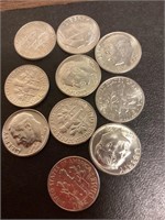 10 uncirculated 1963 silver dimes