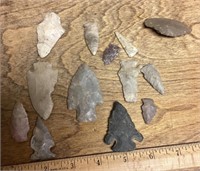 Group of arrowheads and spear points