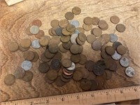 Group of wheat pennies