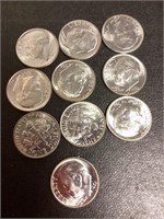 10 uncirculated 1960 silver dimes