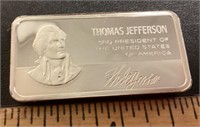 1000 grains sterling silver bar --2.86 ounces