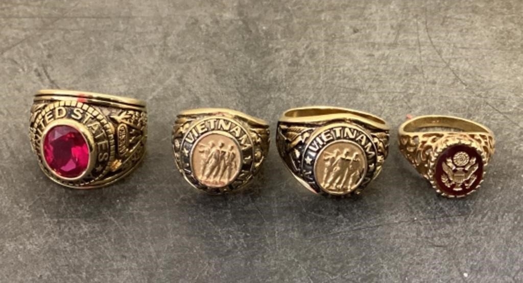 4 replica military rings