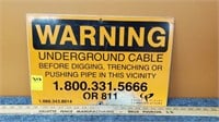Warning:Underground Cable Sign