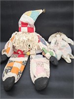 Handmade Cloth Santa & Angel Dolls from Old Quilts