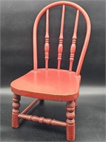 Painted Red Wooden Windsor-Style Chair