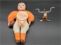 Vtg. Cloth Texas Longhorn Football Doll & PLUS