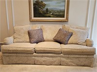 Century Furniture 3-Cushion Cream Sofa