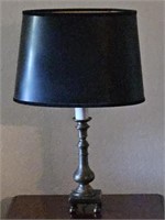 Small Brass Lamp Table Lamp w/ Black Shade