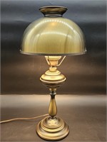 Vintage Brass Hurricane Electric Table Lamp