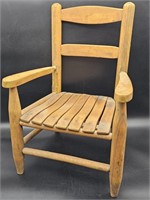 Child's Vintage Wooden Pine Slat Seat Chair