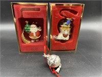 (3) Ornaments: 2- Lenox & 1-  Arthur Court Pewter