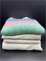 (4) Baby Blankets: Pastel Crochet Blanket, PLUS