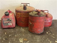 (4) Metal and Plastic Gas Cans