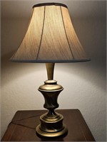 Vintage Brass Table Lamp w/ Shade 26½" H