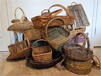 Large Lot of Wicker Baskets