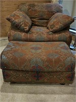 Vintage Oversized Chair & Ottoman by Hickory Craft