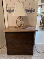 Side Table with Antler Lamp